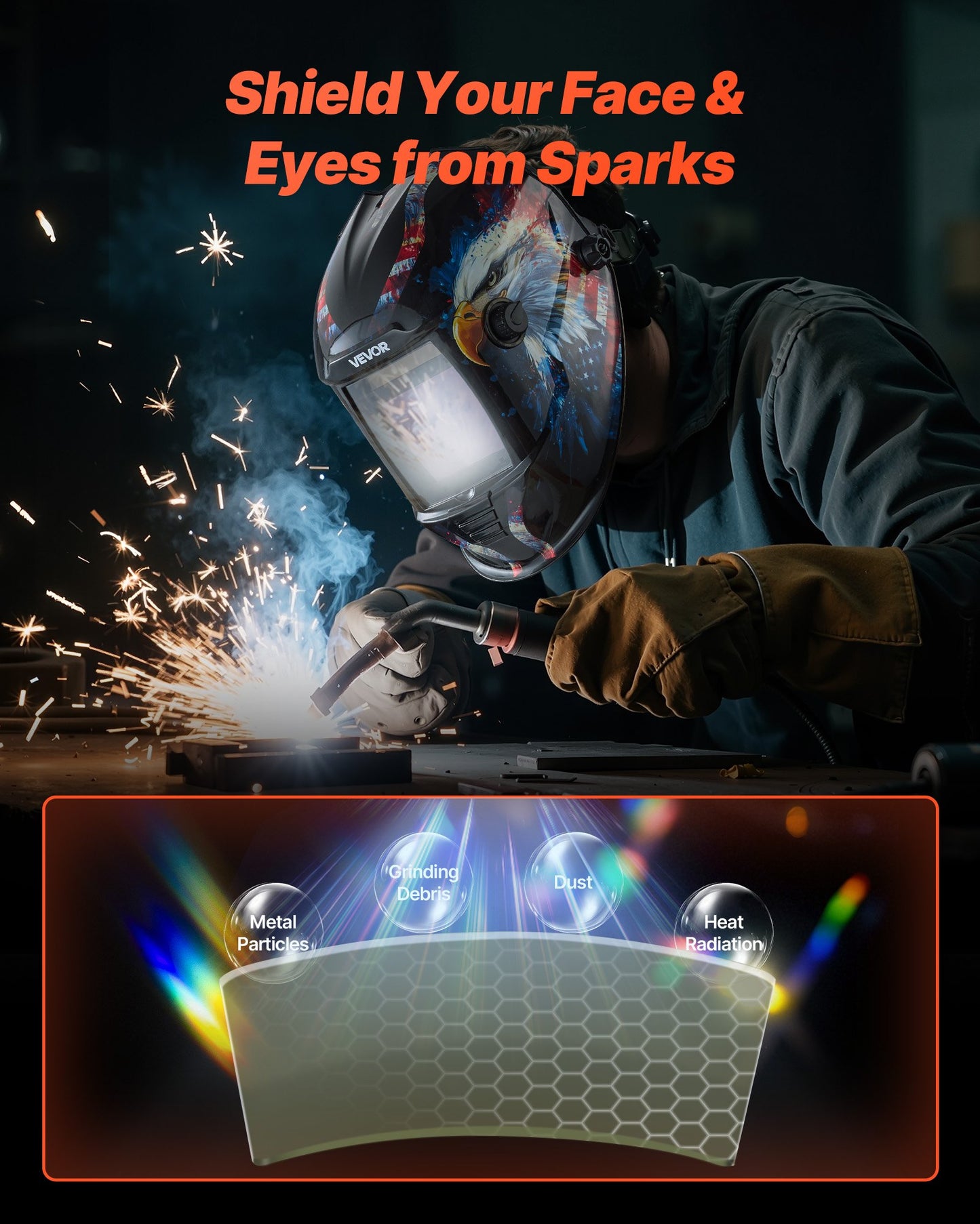 Welding Helmet Outer Cover Lens, 20PCS 4.76" x 4.65" Outside Replacement Lens, Filter Protective Clear Covers Compatible with CRIUS/METIS Series Auto Darkening Welding Helmets