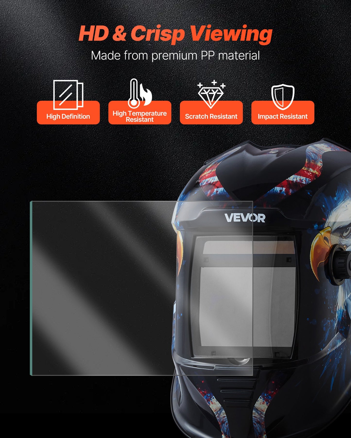 Welding Helmet Outer Cover Lens, 20PCS 4.76" x 4.65" Outside Replacement Lens, Filter Protective Clear Covers Compatible with CRIUS/METIS Series Auto Darkening Welding Helmets