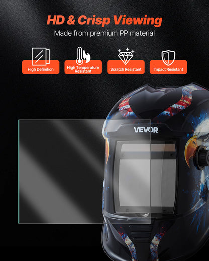 Welding Helmet Outer Cover Lens, 20PCS 4.76" x 4.65" Outside Replacement Lens, Filter Protective Clear Covers Compatible with CRIUS/METIS Series Auto Darkening Welding Helmets