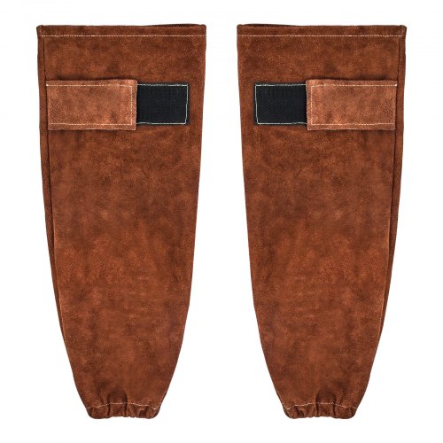 Leather Welding Sleeves, Heavy Duty Cowhide Flame Resistant Work Sleeves for Arm Protection, Heat-Resistant Safety Sleeve for Welding, Blacksmithing, Woodworking, Gardening