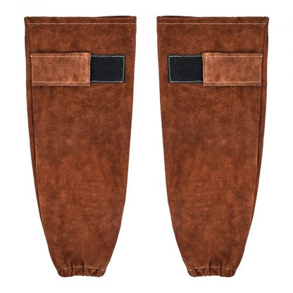 Leather Welding Sleeves, Heavy Duty Cowhide Flame Resistant Work Sleeves for Arm Protection, Heat-Resistant Safety Sleeve for Welding, Blacksmithing, Woodworking, Gardening