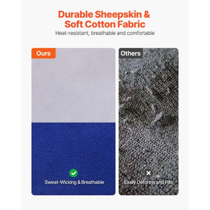 Flame retardant welding sleeves Heavy duty sleeves in sheepskin and front cotton