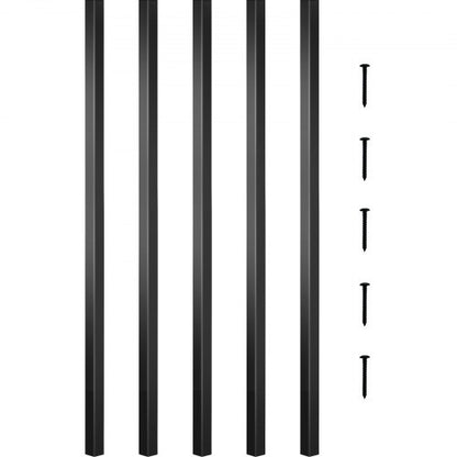 Deck Balusters, 101 Pack Metal Deck Spindles, 26\"x0.75\" Staircase Baluster with Screws, Aluminum Alloy Deck Railing for Wood and Composite Deck, Square Baluster for Outdoor Stair Deck Porch