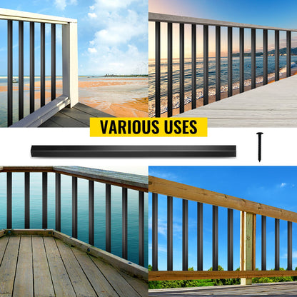 Deck Balusters, 101 Pack Metal Deck Spindles, 26\"x0.75\" Staircase Baluster with Screws, Aluminum Alloy Deck Railing for Wood and Composite Deck, Square Baluster for Outdoor Stair Deck Porch