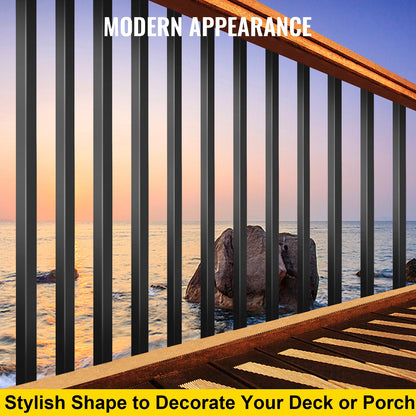 Deck Balusters, 101 Pack Metal Deck Spindles, 32\"x0.8\" Staircase Baluster with Screws, Aluminum Alloy Deck Railing for Wood and Composite Deck, Square Baluster for Outdoor Stair Deck Porch