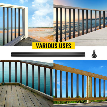 Deck Balusters, 101 Pack Metal Deck Spindles, 32\"x0.8\" Staircase Baluster with Screws, Aluminum Alloy Deck Railing for Wood and Composite Deck, Square Baluster for Outdoor Stair Deck Porch