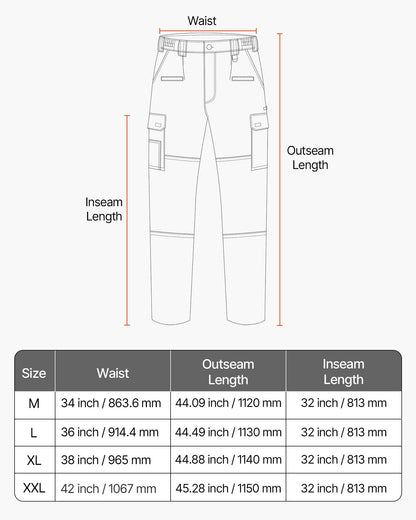 FR Pants for Men, 9 oz 100% Cotton, Flame-Resistant Cargo Pants with Multi-Pockets and Elastic Waist, Reinforced Tear-proof Stitching, Ideal for Welding Work and Casual Wear, M Size, Black
