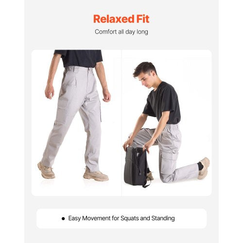 FR-Hose für Herren, flammhemmende Cargohose, mehrere Taschen, Größe XXL, Grau