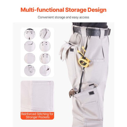 FR-Hose für Herren, flammhemmende Cargohose, mehrere Taschen, Größe XXL, Grau