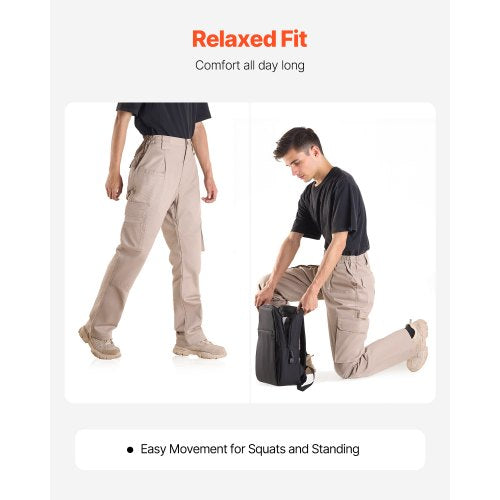 FR-Hose für Herren, flammhemmende Cargohose, mehrere Taschen, Größe L, Khaki