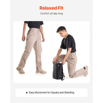 FR Pants for Men Flame Retardant Cargo Pants Multiple Pockets XL Size Khaki