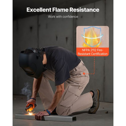 FR Pants for Men Flame Retardant Cargo Pants Multiple Pockets XL Size Khaki