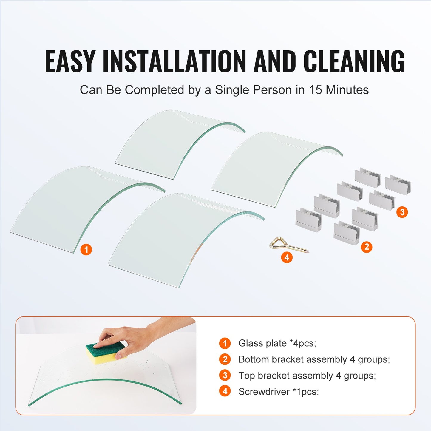 Fire Pit Wind Guard, 435 x 170mm Round Glass Flame Guard, 6mm Thick Fire Pit Accessory, Clear Tempered Glass Flame Guard for Propane, Gas, Outdoor, Patio, Backyard