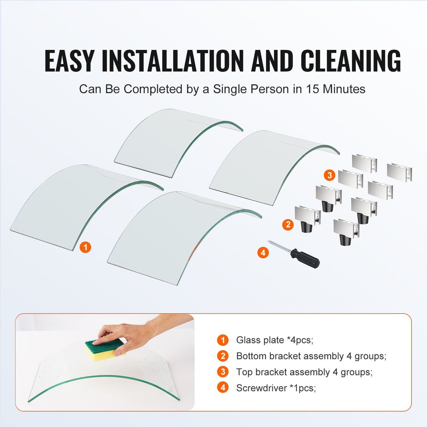 Fire Pit Wind Guard, 740 x 214mm Round Glass Flame Guard, 6mm Thick Fire Pit Accessories, Clear Tempered Glass Flame Guard for Propane, Gas, Outdoor, Patio, Backyard