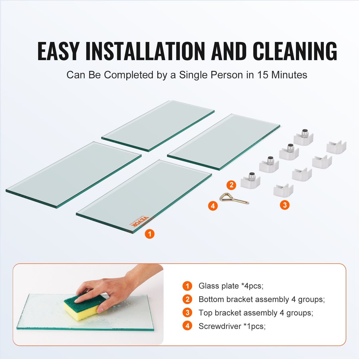 Gas Fire Pit Vindskydd för fyrkantigt brandbord, 380 x 380 x 180 mm Klart härdat vindskydd för eldstäder, 8 mm tjock fyrkantig glassköld, glaspanel med hårt hörnfäste och fötter