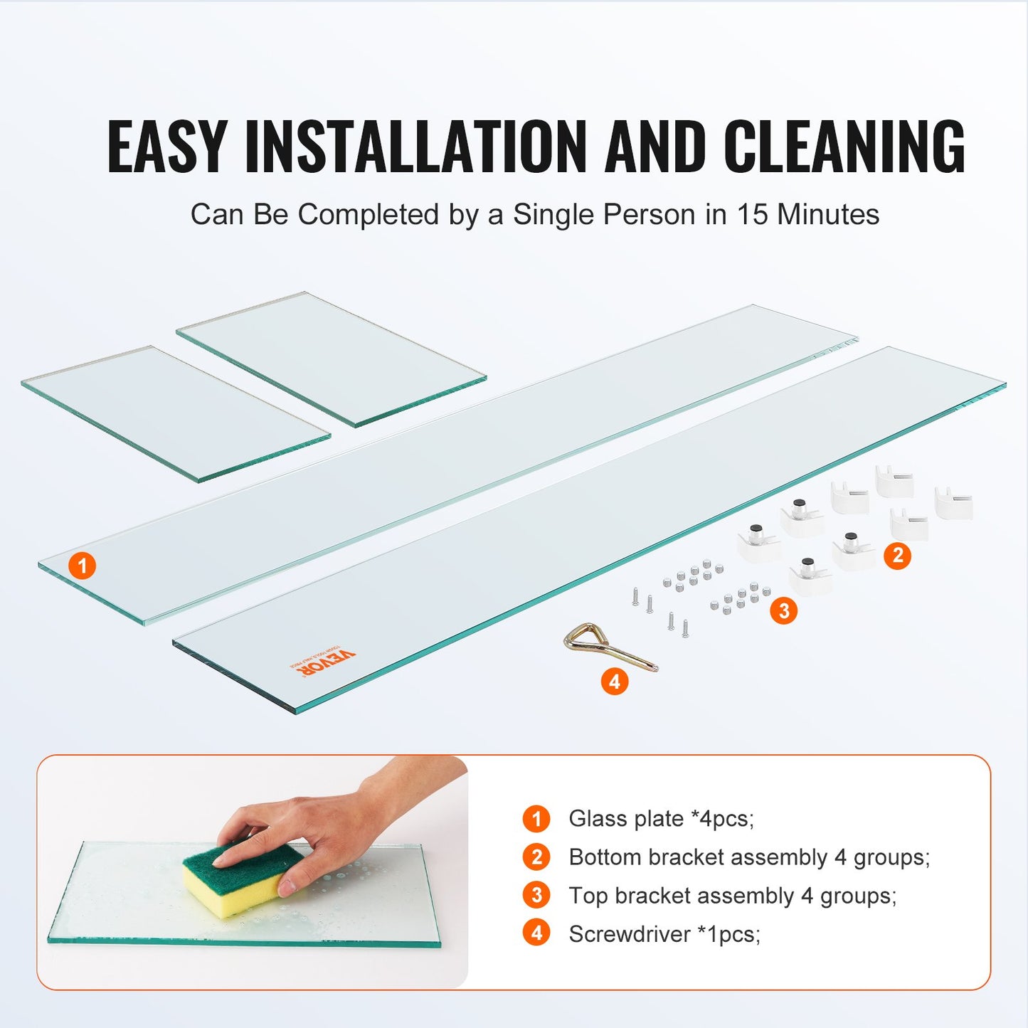 Gas Fire Pit Vindskydd för fyrkantigt brandbord, 595 x 190 x 165 mm Klart härdat vindskydd för eldstäder, 8 mm tjock fyrkantig glassköld, glaspanel med hårt hörnfäste och fötter