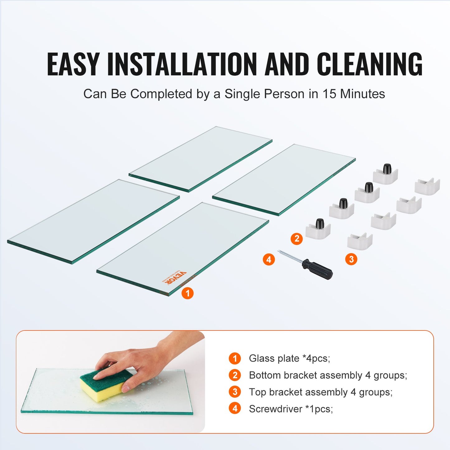 Gas Fire Pit Vindskydd för fyrkantigt brandbord, 543 x 543 x 191 mm Klart härdat vindskydd för eldstäder, 8 mm tjock fyrkantig glassköld, glaspanel med hårda hörnfäste och fötter