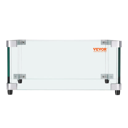 Gas Fire Pit Vindskydd för fyrkantigt brandbord, 543 x 543 x 191 mm Klart härdat vindskydd för eldstäder, 8 mm tjock fyrkantig glassköld, glaspanel med hårda hörnfäste och fötter