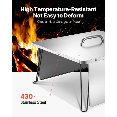 Fireplace heat deflector 645x645x370 mm Burner guard Stainless Steel