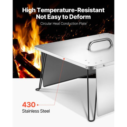 Fireplace heat deflector 645x645x370 mm Burner guard Stainless Steel