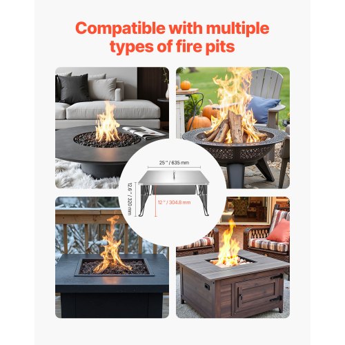 Fireplace heat deflector 645x645x370 mm Burner guard Stainless Steel