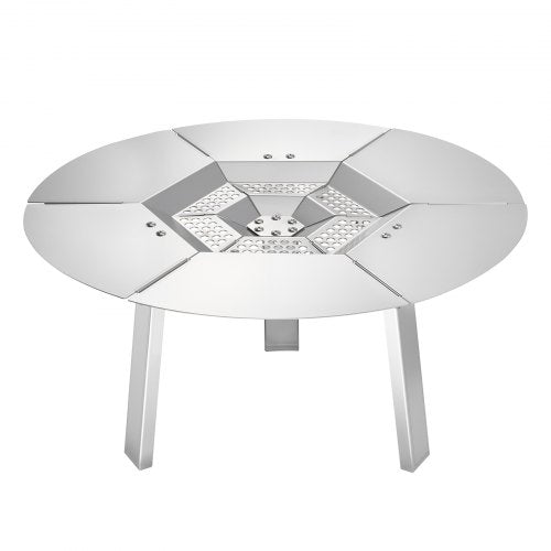 Fire Pit Heat Deflector for Solo Stove Ranger, 20 inch Round for Wood Burning Fire Pit, 304 Stainless Steel Heat Diffuser, Detachable Burner Cover Camping Accessories