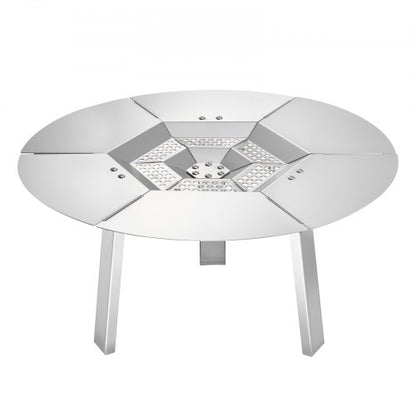 Fire Pit Heat Deflector for Solo Stove Ranger, 20 inch Round for Wood Burning Fire Pit, 304 Stainless Steel Heat Diffuser, Detachable Burner Cover Camping Accessories