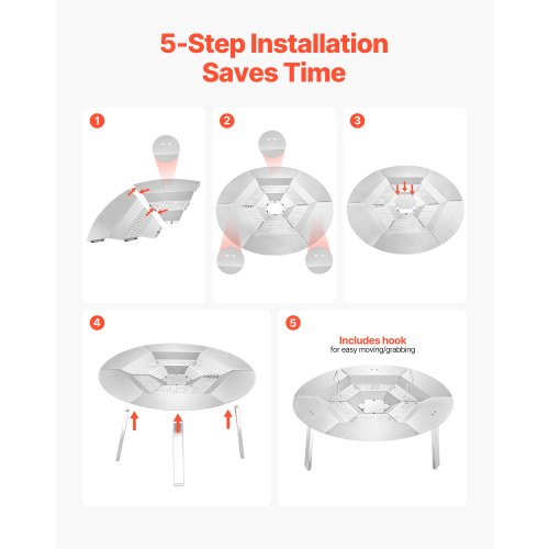 Fireplace heat deflector for Solo stove Yukon 685.8 mm stainless steel