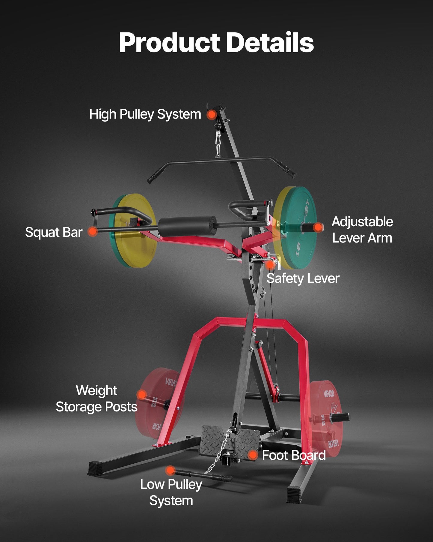 Home Gym Equipment, Leverage Gym with 2:1 Ratio LAT Low Row System, Strength Training Machine for Squats Deadlifts Bench Press Bicep Curls, Home Gym Machine, Adjustable Full Body Workout Station