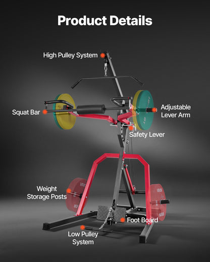 Home Gym Equipment, Leverage Gym with 2:1 Ratio LAT Low Row System, Strength Training Machine for Squats Deadlifts Bench Press Bicep Curls, Home Gym Machine, Adjustable Full Body Workout Station
