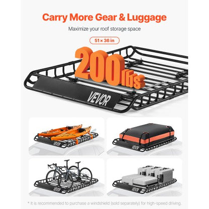 Dachgepäckträger-Gepäckträgerkorb 51 x 36 x 4,1 Zoll Autodach-Gepäckträger | EU