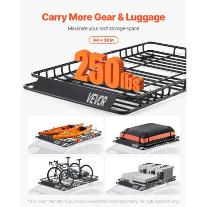 Dachgepäckträger-Gepäckträgerkorb 64 x 39 x 4,1 Zoll Autodachgepäckträger Gepäckträger | EU