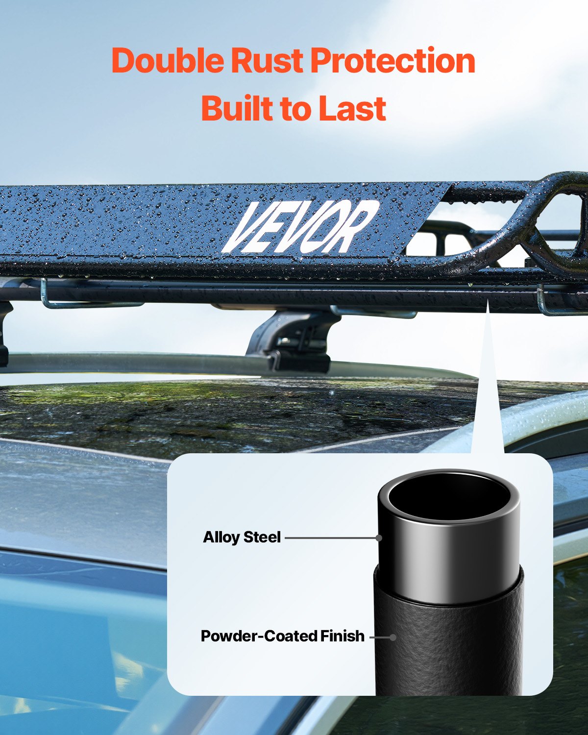 Roof Rack Basket, 64 x 50 x 4.1 in, Universal Rooftop Cargo Carrier with Two 35.4 x 39.4 in Cargo Net,150 lbs Max Car Top Luggage Holder, 4.1 in Fence, Anti-Rust Alloy Steel, for SUV Truck Car