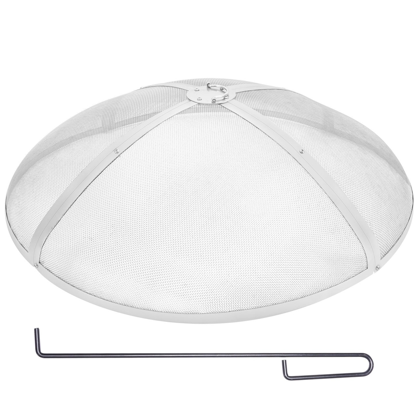 Fire Pit Spark Screen Round 36", Reinforced Heavy Duty Steel Metal Cover, Outdoor Firepit Cover, Easy-Open Top Screen Covers Round with Ring Handle for Outdoor Patio Fire Pit Backyard