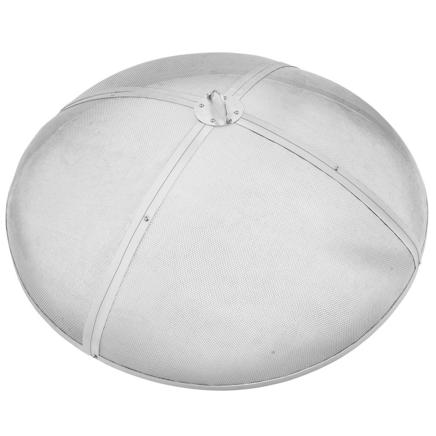 Fire Pit Spark Screen Round 40", Reinforced Heavy Duty Steel Metal Cover, Outdoor Fire Pit Cover, Easy-Open Top Screen Covers Round with Ring Handle for Outdoor Patio with Fire Pits Backyard