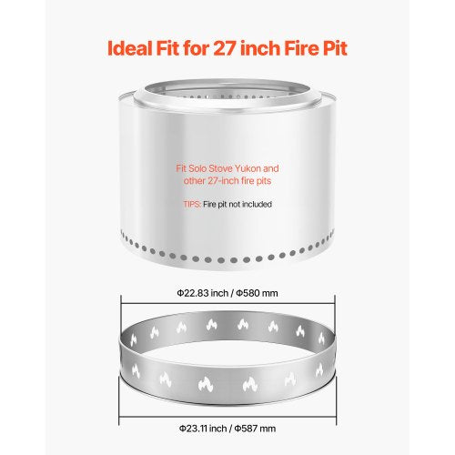 Kaminständer für Kaminofen Solo, Kamin, 68,6 cm, rauchfreier Kaminring