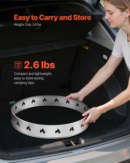 Fire Pit Stand for Solo Stove Bonfire,27 Inch Smokeless Fire Pit Ring,Stainless Steel Fireplace Stove Ranger Support Frame Accessory, Portable Outdoor Camping Holder Tools for Fireplace