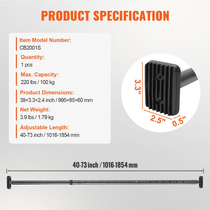 Adjustable Cargo Bar Pickup Truck Bed Rack Rafter Stabilizer 40"-73