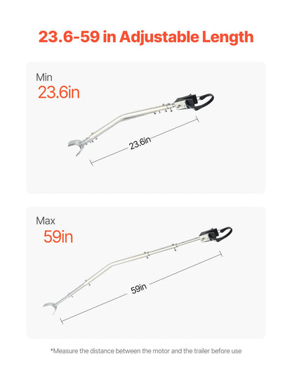 Transom Saver, 23.6-59 in, Adjustable Boat Transom Saver with Composite Head, Corrosion-Resistant Easy-to-Install Transom Savers for Less Than 150 HP Outboard Motor , Fit for Roller & Trailer