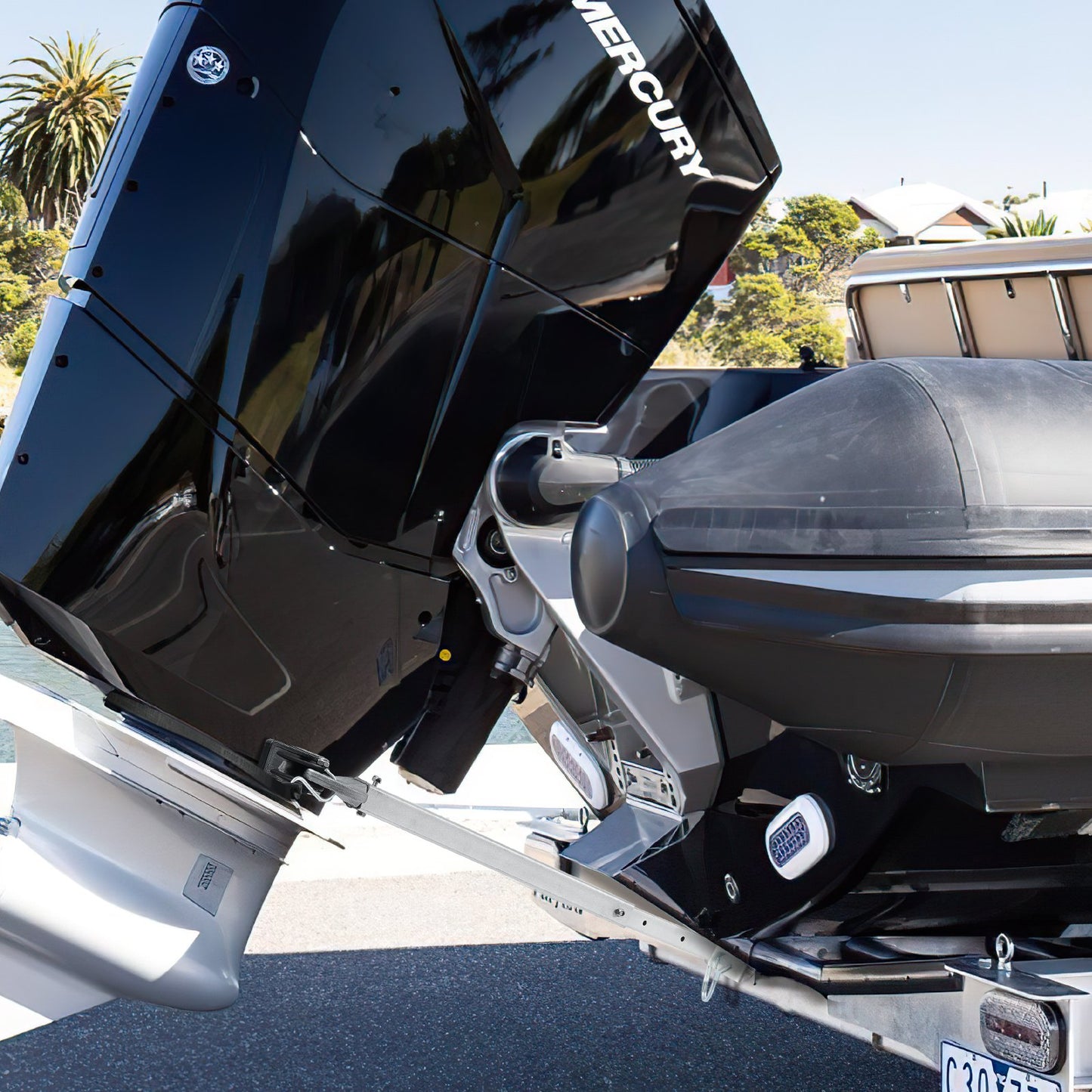 Transom Saver, 23-35 in, Adjustable Boat Transom Saver with Composite Head, Corrosion-Resistant Easy-to-Install Transom Savers for Less Than 100 HP Outboard Motor , Fit for Roller & Trailer