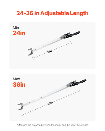 Transom Saver, 24-36 in, Adjustable Boat Transom Saver with Composite Head, Corrosion-Resistant Easy-to-Install Transom Savers for Less Than 100 HP Outboard Motor , Fit for Roller & Trailer