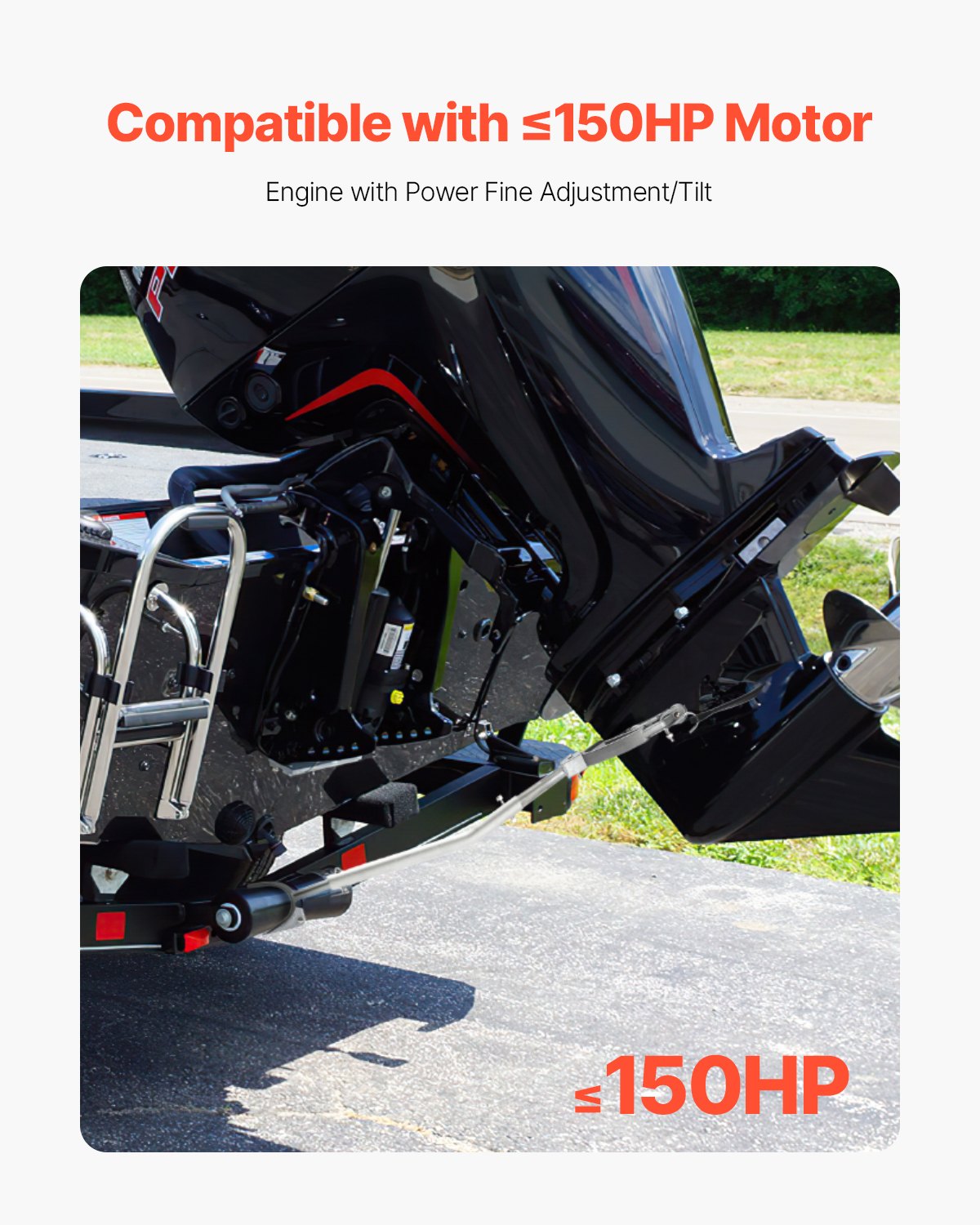 Transom Saver, 26.9-62.2 in, Adjustable Boat Transom Saver with Heavy-Duty Head, Corrosion-Resistant Easy-to-Install Transom Savers for Less Than 150 HP Outboard Motor , Fit for Roller & Trailer