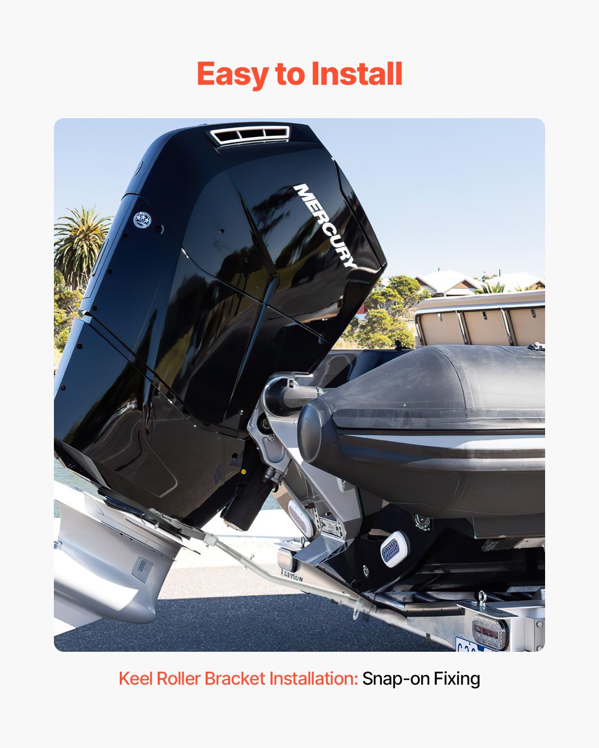 Transom Saver, 26.9-62.2 in, Adjustable Boat Transom Saver with Heavy-Duty Head, Corrosion-Resistant Easy-to-Install Transom Savers for Less Than 150 HP Outboard Motor , Fit for Roller & Trailer