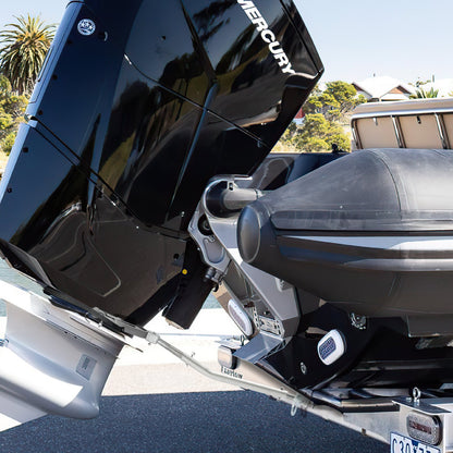 Transom Saver, 26.9-62.2 in, Adjustable Boat Transom Saver with Heavy-Duty Head, Corrosion-Resistant Easy-to-Install Transom Savers for Less Than 150 HP Outboard Motor , Fit for Roller & Trailer