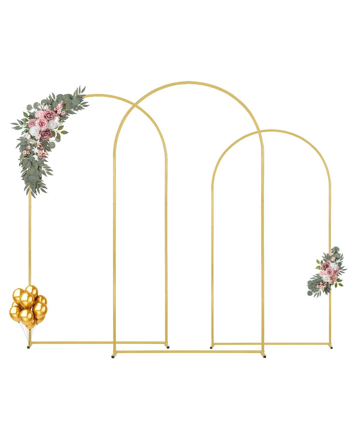 Metal Arch Backdrop Stand Set med 3 stativ med fodralanslutning för bröllop