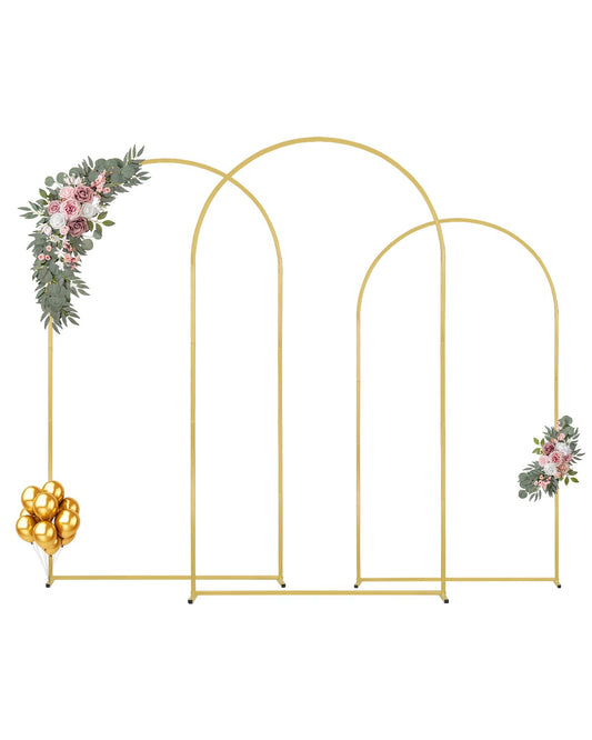 Metal Arch Backdrop Stand Set med 3 stativ med fodralanslutning för bröllop