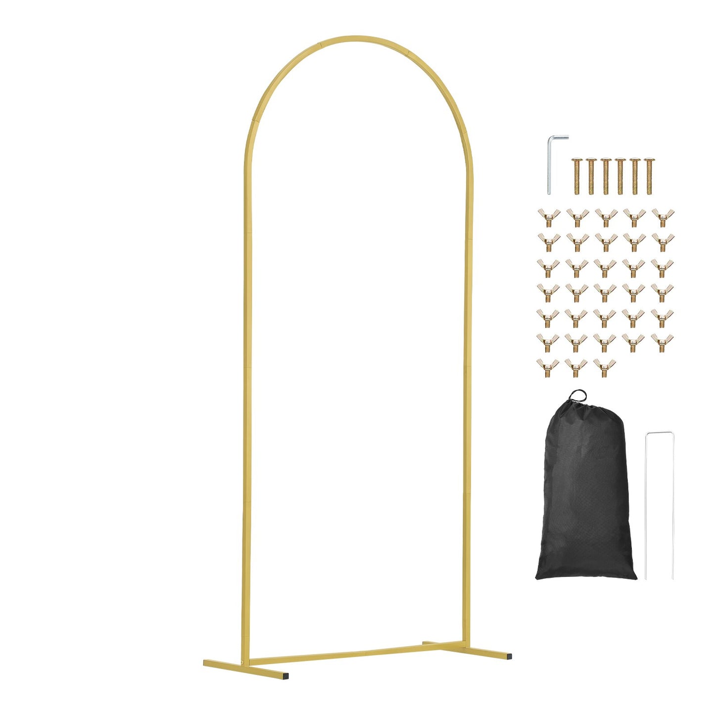 Metal Arch Backdrop Stand Set med 3 stativ med premium gasväv för bröllop