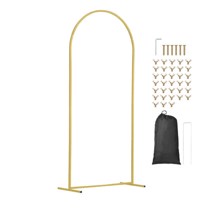 Metal Arch Backdrop Stand Set med 3 stativ med premium gasväv för bröllop