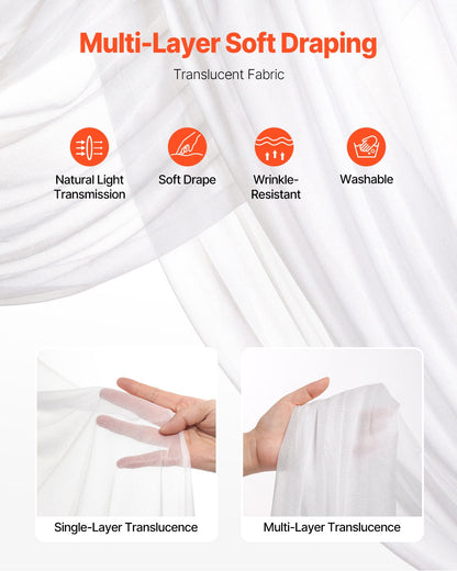 Künstlicher Hochzeitsbogen, Blumen-Set, weiß, mit 2 Blumen und 1 Vorhang