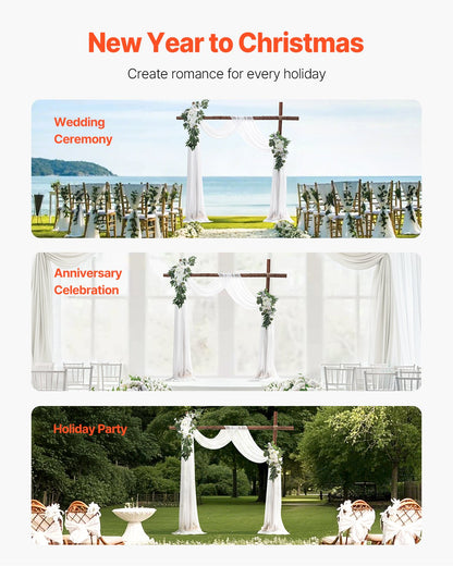 Künstlicher Hochzeitsbogen, Blumen-Set, weiß, mit 2 Blumen und 1 Vorhang